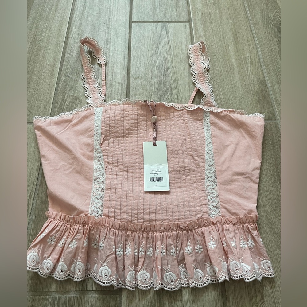 NWT LoveShackFancy Skipper Bustier Bubble Bath Pink Sz 8 - Picture 4 of 16